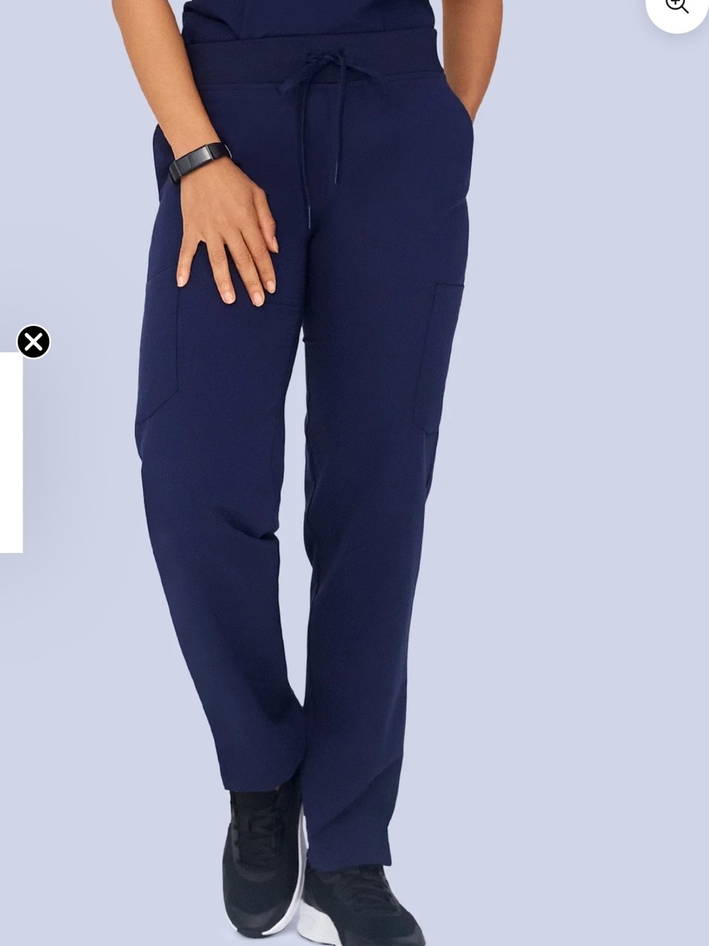 Straight-Leg Drawstring Pants in Navy